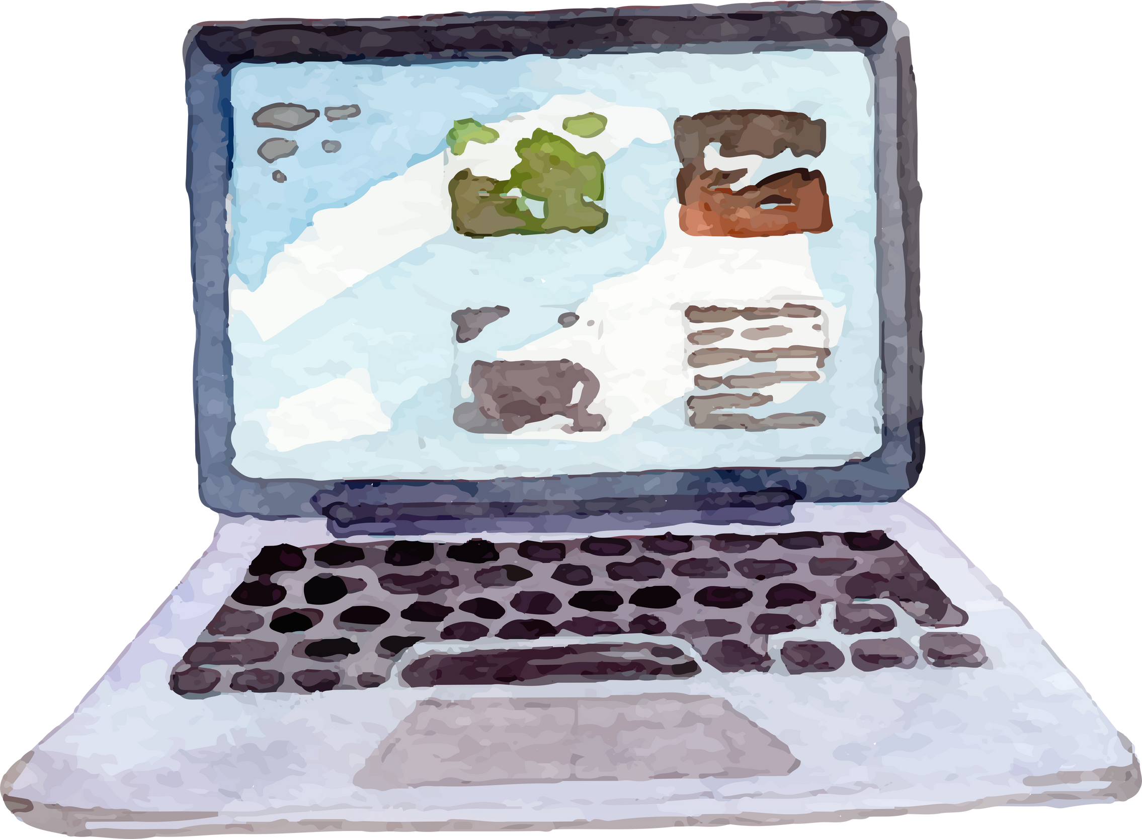 Watercolor Laptop