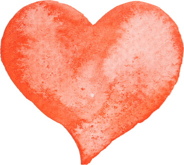 Orange Heart Watercolor
